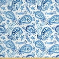 thumbnail image 1 of Ambesonne Paisley Fabric by the Yard Upholstery, Sketch Flower and Flake, 2 Yards, White and Blue, 1 of 4