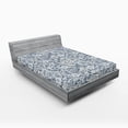 thumbnail image 1 of Ambesonne Paisley Fitted Sheet 2 Pcs Set, Vintage Floral, California King, Blue Grey Purpleblue, 1 of 3