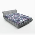 thumbnail image 1 of Ambesonne Paisley Fitted Sheet, Bohemic Floral Country, Full Size, Purple White Blue, 1 of 2