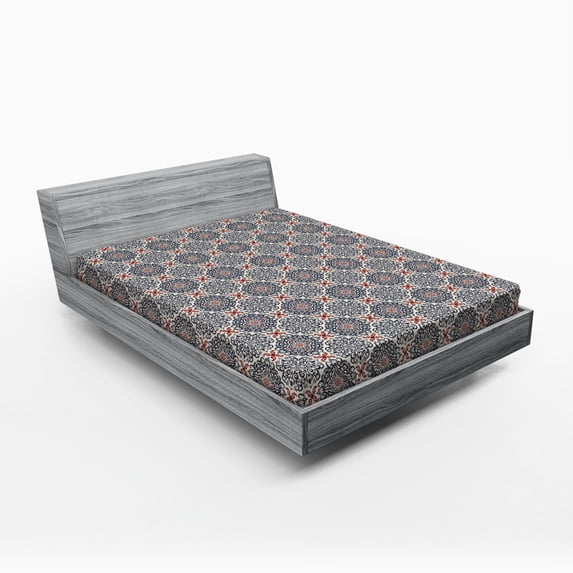 Ambesonne Paisley Fitted Sheet, Boho Floral Vintage, Full Size, Multicolor