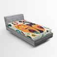 thumbnail image 1 of Ambesonne Paisley Fitted Sheet, Cat and Flower Leaf, Twin XL Size, Multicolor, 1 of 3