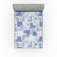 thumbnail image 1 of Ambesonne Paisley Fitted Sheet, Modern Floral Motifs Print, Queen Size, Dark Lavender White, 1 of 5