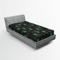 thumbnail image 1 of Ambesonne Paisley Fitted Sheet, Modern Teardrop Shapes, Twin XL Size, Brown Blue and Dark Blue, 1 of 2