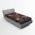 thumbnail image 1 of Ambesonne Paisley Fitted Sheet, Moroccan Floret Antique, Twin XL Size, Royal Blue Sand Brown, 1 of 3