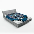 thumbnail image 1 of Ambesonne Paisley Fitted Sheet, Owl Bird Animal Tattoo, Full Size, Navy Blue and Purple, 1 of 3