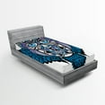 thumbnail image 1 of Ambesonne Paisley Fitted Sheet, Owl Bird Animal Tattoo, Twin Size, Navy Blue and Purple, 1 of 3