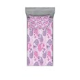 thumbnail image 1 of Ambesonne Paisley Fitted Sheet & Pillow Sham Set, Art Effects, Twinxl, Fuchsia Lilac, 1 of 3