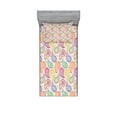 thumbnail image 1 of Ambesonne Paisley Fitted Sheet & Pillow Sham Set, Colored Pattern Flower, Twinxl, Multicolor, 1 of 2