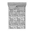 thumbnail image 1 of Ambesonne Paisley Fitted Sheet & Pillow Sham Set, Digital Persian Leaf, Full, Grey and White, 1 of 2
