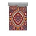 thumbnail image 1 of Ambesonne Paisley Fitted Sheet & Pillow Sham Set, Flower Rug, Queen, Multicolor, 1 of 2