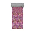 thumbnail image 1 of Ambesonne Paisley Fitted Sheet & Pillow Sham Set, Flowers and Sun, Twinxl, Multicolor, 1 of 2