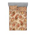 thumbnail image 1 of Ambesonne Paisley Fitted Sheet & Pillow Sham Set, Leaves, Full, Red Beige, 1 of 2