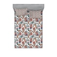thumbnail image 1 of Ambesonne Paisley Fitted Sheet & Pillow Sham Set, Motifs with Flower Leafs, Queen, Multicolor, 1 of 2