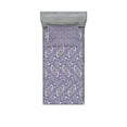 thumbnail image 1 of Ambesonne Paisley Fitted Sheet & Pillow Sham Set, Raindrop Like Ornaments, Twin, Blue and Purple, 1 of 2