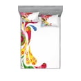 thumbnail image 1 of Ambesonne Paisley Fitted Sheet & Pillow Sham Set, Retro Floral Leaf Art, Queen, Multicolor, 1 of 2