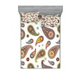 thumbnail image 1 of Ambesonne Paisley Fitted Sheet & Pillow Sham Set, Vintage Hipie Ethnic, Queen, Multicolor, 1 of 2
