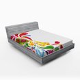 thumbnail image 1 of Ambesonne Paisley Fitted Sheet, Retro Floral Leaf Art, Queen Size, Multicolor, 1 of 2
