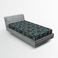 thumbnail image 1 of Ambesonne Paisley Fitted Sheet, Tribal Vibrant Pattern, Twin XL Size, Slate Blue Coral, 1 of 2
