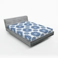 thumbnail image 1 of Ambesonne Paisley Fitted Sheet, Vintage French Blue, Queen Size, Blue White, 1 of 3