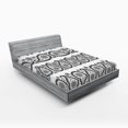 thumbnail image 1 of Ambesonne Paisley Fitted Sheet, Winter Theme Flowers, Queen Size, Black and White, 1 of 2