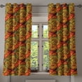 thumbnail image 1 of Ambesonne Paisley Grommet Curtain, Art Deco Oriental Flowers, 50" x 54", Reseda Green Orange, 1 of 6