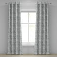 thumbnail image 1 of Ambesonne Paisley Grommet Curtain, Digital Persian Leaf, 50" x 96", Grey and White, 1 of 6