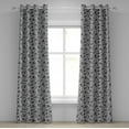 thumbnail image 1 of Ambesonne Paisley Grommet Curtain, Floral Retro Circles, 50" x 96", Black and White, 1 of 6