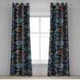 thumbnail image 1 of Ambesonne Paisley Grommet Curtain, Gothic Floral Motifs Retro, 50"x72", Vermilion Sky Blue Plum, 1 of 1