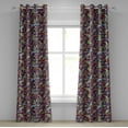 thumbnail image 1 of Ambesonne Paisley Grommet Curtain, Oriental Feels Ethnic Bloom, 50"x96", Eggplant Apricot Sky Blue, 1 of 1
