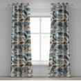 thumbnail image 1 of Ambesonne Paisley Grommet Curtain, Romance Letter Floral Print, 50"x84", Deep Sky Blue Apricot, 1 of 1