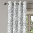thumbnail image 1 of Ambesonne Paisley Grommet Curtain Single Panel, Digital Persian Leaf, 50"x60", Grey and White, 1 of 5