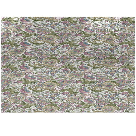 Ambesonne Paisley Jigsaw Puzzle, Vintage Style Floral, Heirloom-Quality Fun Activity for Family Durable Cardboard, 1000 pcs, Purple White Green