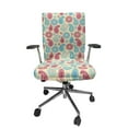thumbnail image 1 of Ambesonne Paisley Office Chair Cover Stretchable High Back, Traditional Leafy Motifs, Turquoise Pink Cream, 1 of 1