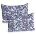 thumbnail image 1 of Ambesonne Paisley Pillow Sham 2 Pack, Bohemic Floral Country, 36"x20", Purple White Blue, 1 of 3