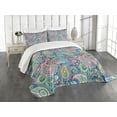 thumbnail image 1 of Ambesonne Paisley Quilted Bedspread Set 3 Pcs, Bohem Colorful, Queen Size, Multicolor, 1 of 5