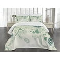 thumbnail image 1 of Ambesonne Paisley Quilted Bedspread Set 3 Pcs, Floral Vintage Patterns, King Size, Laurel Green, 1 of 5