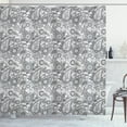 thumbnail image 1 of Ambesonne Paisley Shower Curtain, Digital Persian Leaf, 69"Wx70"L, Grey and White, 1 of 3