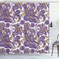 thumbnail image 1 of Ambesonne Paisley Shower Curtain, Ethnic Boho Flowers Leaves, 69"Wx75"L, Khaki Purple Lavender, 1 of 3