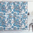 thumbnail image 1 of Ambesonne Paisley Shower Curtain, Ethnic Boho Flowers Leaves, 69"Wx75"L, Sky Blue Peach, 1 of 4