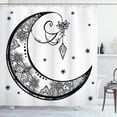 thumbnail image 1 of Ambesonne Paisley Shower Curtain, Floral Moon, 69"Wx70"L, Black and White, 1 of 3