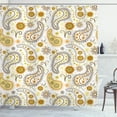 thumbnail image 1 of Ambesonne Paisley Shower Curtain, Folkloric Floral Drop Forms, 69"Wx84"L, Orange Yellow White, 1 of 5