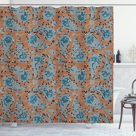 Ambesonne Paisley Shower Curtain, Modern Teardrop Shaped Art, 69"Wx70"L, Pale Orange