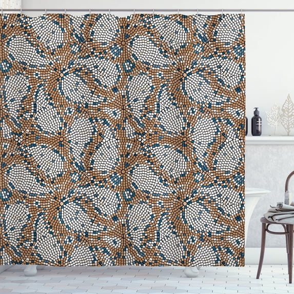 Ambesonne Paisley Shower Curtain, Modern Teardrop Shaped Art, 69"Wx75"L, Pale Brown