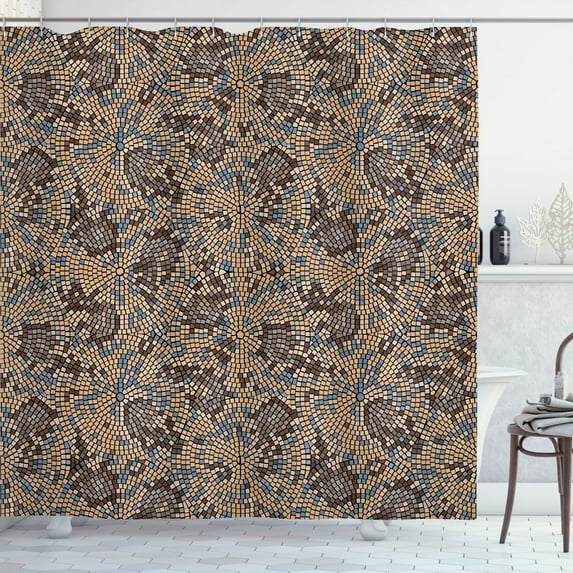 Ambesonne Paisley Shower Curtain, Modern Teardrop Shaped Art, 69"Wx75"L, Umber Tan