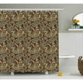 thumbnail image 1 of Ambesonne Paisley Shower Curtain, Persian Hippie Florets, 69"Wx75"L, Sand Brown Chocolate, 1 of 2
