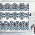 thumbnail image 1 of Ambesonne Paisley Shower Curtain, Triplet Design with Stripes, 69"Wx84"L, Blue and White, 1 of 5