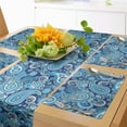 thumbnail image 1 of Ambesonne Paisley Table Runner & Placemats, Flowers Leaves and Dots, Placemat 4 pcs + Runner 12"x72", Blue, 1 of 2