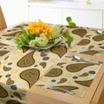 thumbnail image 1 of Ambesonne Paisley Table Runner & Placemats, Vintage Eastern Motifs Art, Placemat 4 pcs + Runner 12"x90", Caramel Beige, 1 of 2