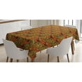 thumbnail image 1 of Ambesonne Paisley Tablecloth Rectangular Table Cover, Art Deco Oriental Flowers, 60"x90", Reseda Green Orange, 1 of 4