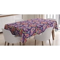 thumbnail image 1 of Ambesonne Paisley Tablecloth Rectangular Table Cover, Retro Hippie Motives, 52"x70", Purple, 1 of 4